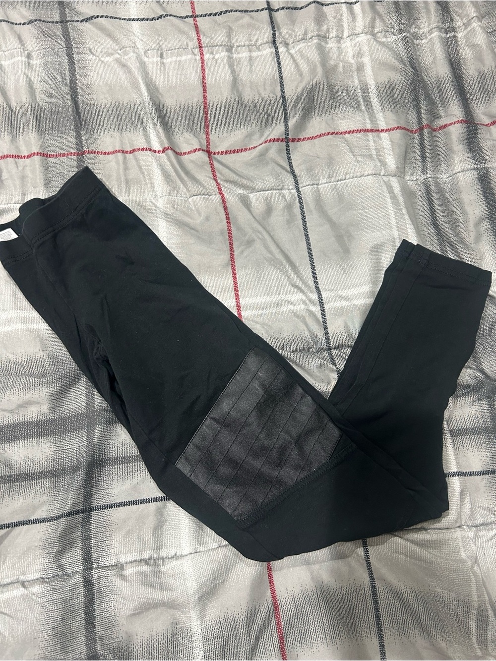 bp Black Leggings with Textured Knee Panels